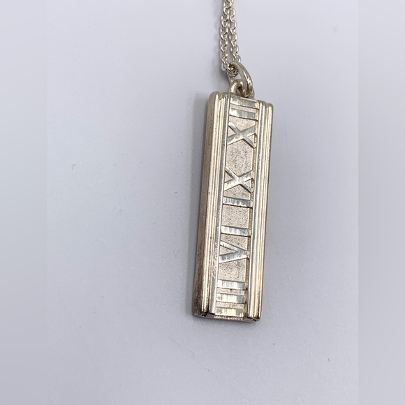 Authentic Tiffany & Co 925 Silver Atlas Collection Bar with Necklace - Picture 3 of 9